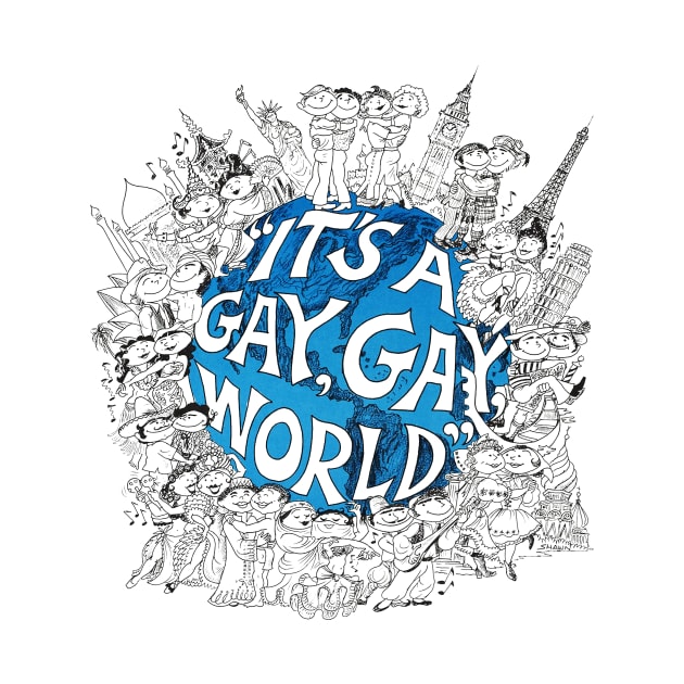 It's A Gay Gay World Vintage LGBT Retro LA by WearingPride