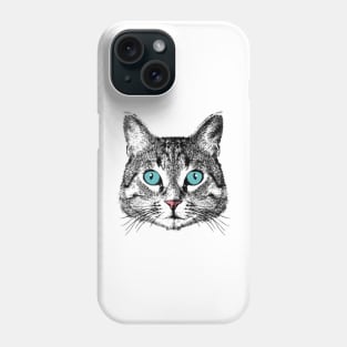 Cat Face With Blue Eyes Phone Case