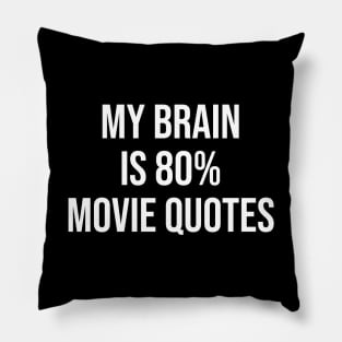 My brain is 80% movie quotes Pillow