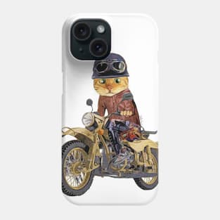 Cat riding motorcycle Phone Case