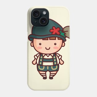 Cute German Bavarian Boy in Lederhosen Phone Case