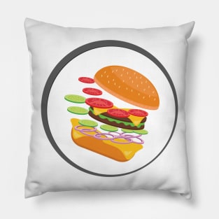 Awesome Burger falling down - I love Burger Pillow