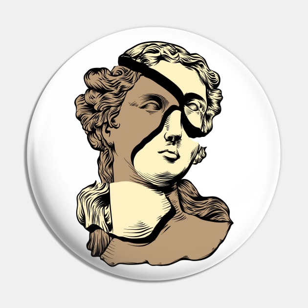 The renaissance sculpture - Lady Portrait Pin by Abstract Designs