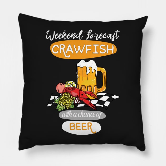 Crawfish and Beer - weedend, summer, crawfish boil, cray, crayfish, food Pillow by papillon