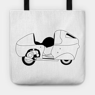 Vespa Montlhery Black Outline Tote