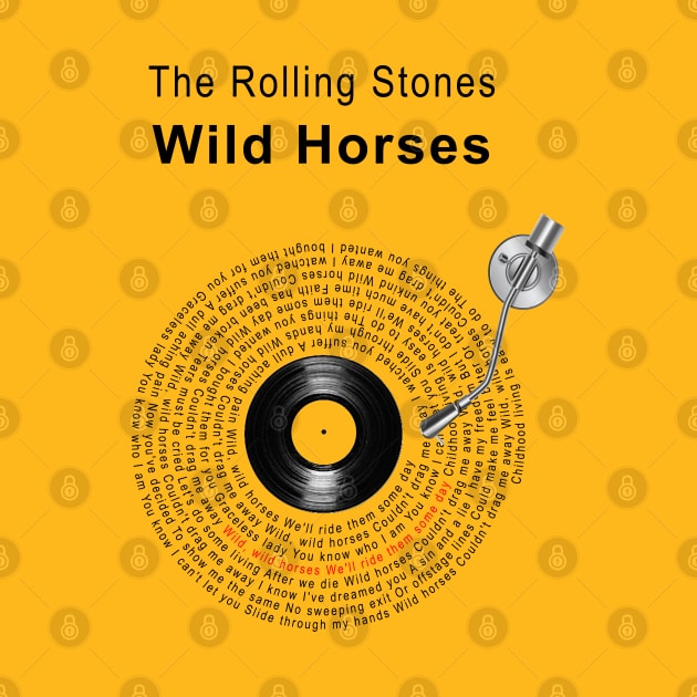 WILD HORSES LYRICS ILLUSTRATIONS by Vansa Design