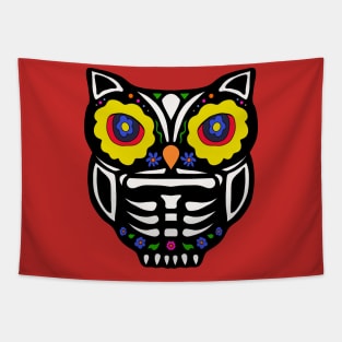 Adorable Sugar Skull Owl Tapestry