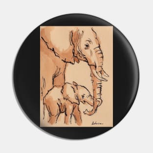 My Mama: Baby Elephant & Mama Watercolor Painting #12 Pin