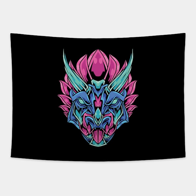 ornament triceratops head Tapestry by mrasyidkvec