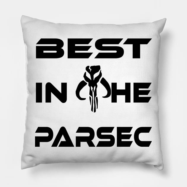 "BEST IN THE PARSEC" BLACK logo Pillow by TSOL Games
