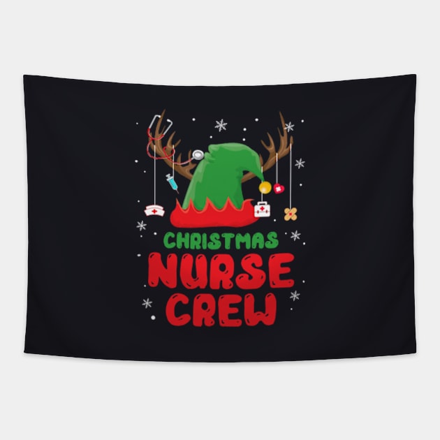 Christmas Nurse Crew Santa Hat Reindeer Tapestry by Daysy1