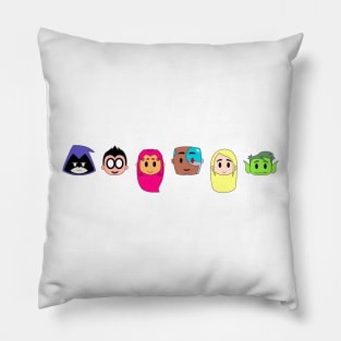 Chibi Teen Titan Heads Pillow