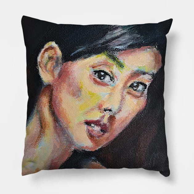 Hitomi Pillow by Great Auk Art