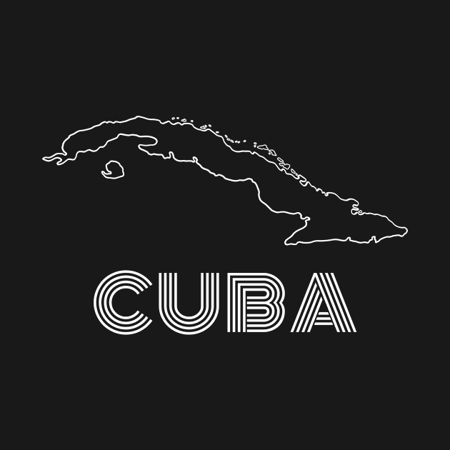 Cuba Map Outline Travel Tourism by FTF DESIGNS