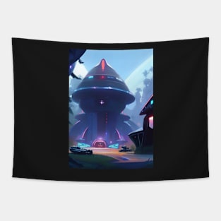 SPACE ELEVATOR ON PLANET TAG Tapestry