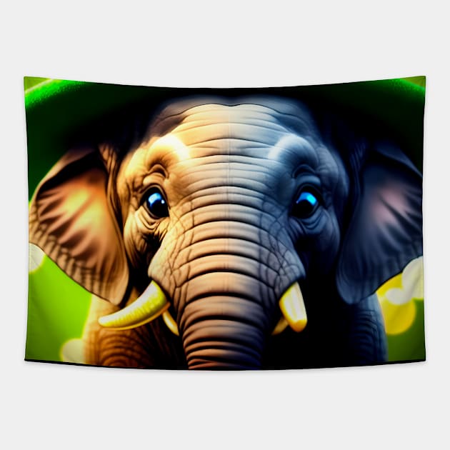 St. Patrick’s Day Leprechaun Hat Elephant Tapestry by Ravadineum