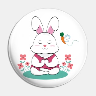 Bunny Yoga Pin