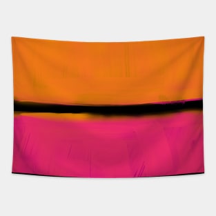 Abstract Pink Orange and Black | Painterly Brush Strokes | Abstract Art | Tapestry