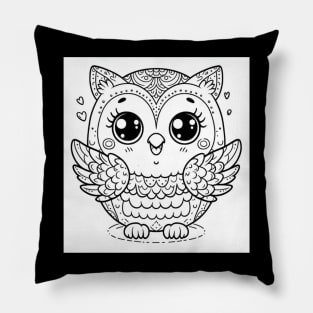 Kleurplaat Kind Kleurplaat uil Pillow