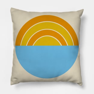 Retro Sunset Graphic Shirt Pillow