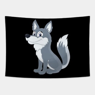 Cartoon Wolf Classic Tapestry