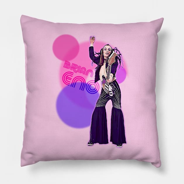 Retro Brian Eno Roxy Fan Design Pillow by darklordpug