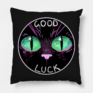 GOOD LUCK BLACK CAT Pillow