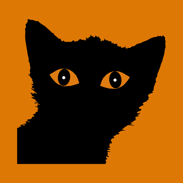 BLACK CAT WITH ORANGE  EYES by Scarebaby