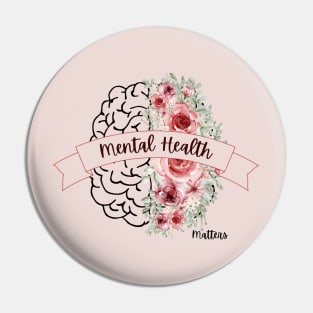 Mental Health Matters Flower Mind Ribbon Pin