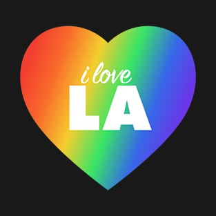 I Love LA (Los Angeles) Pride In Rainbow Colors Heart T-Shirt