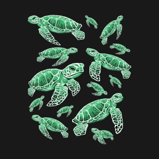 Green Sea Turtles Design T-Shirt