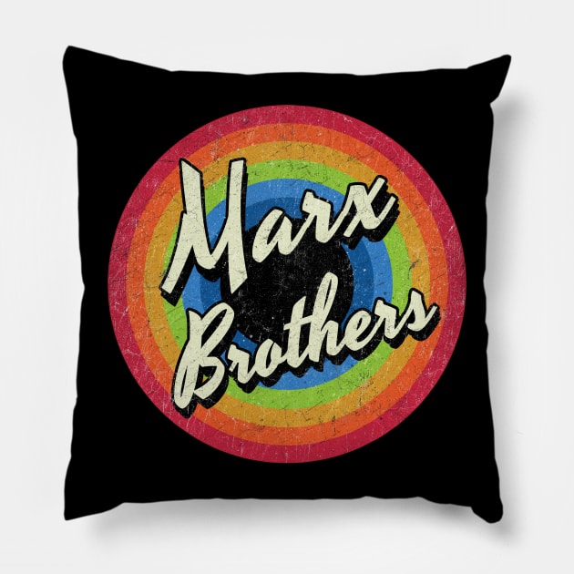 Vintage Style circle - marx brothers Pillow by henryshifter