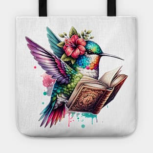 Hummingbird Reading a Book Tote