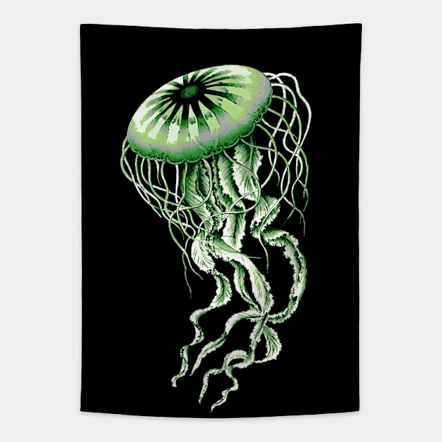 Aromantic Pride Jellyfish Tapestry by VernenInk