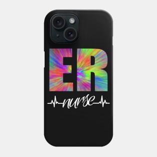 ER Nurse Heartbeat Tye Dye Phone Case