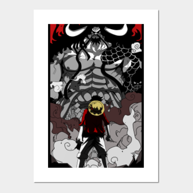 Luffy Vs Kaido One Piece Affiche Et Impression D Art Teepublic Fr