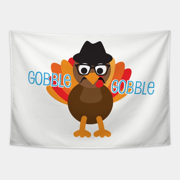 Gobble Gobble Thanksgiving Funny Turke Tapestry by Gobble_Gobble0