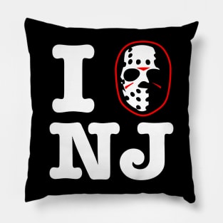 I Hockey Mask New Jersey Pillow
