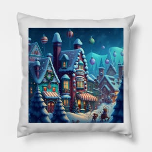 Christmas Town, Cartoon Pillow