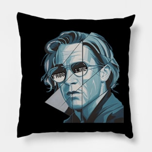 "Pixelated Thug Life Charlie Portrait" - Charlie Hip Hop Rapper Gangster Pillow