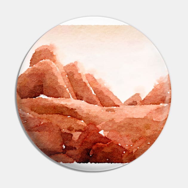 Mountains watercolor Pin by Watery