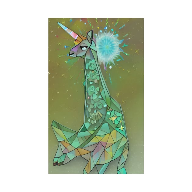 Fractal Diamond Llama Unicorn by Nirvana Llamas