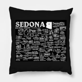 Sedona Map Art Pillow