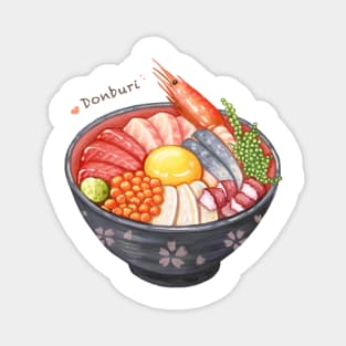 Japanese Food Illustration❤️Seafood Donburi Magnet