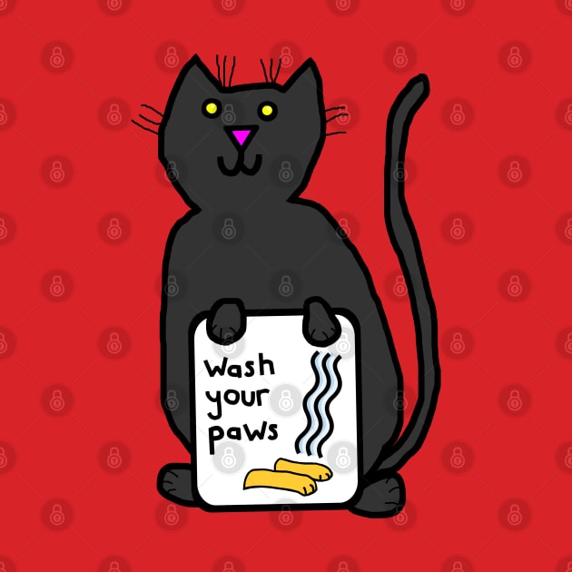 Wash Your Paws Says Cute Cat by ellenhenryart