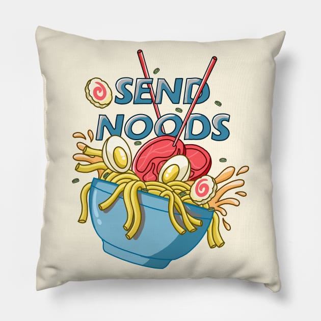 Send Noods Ramen Noodles Pillow by Kimprut