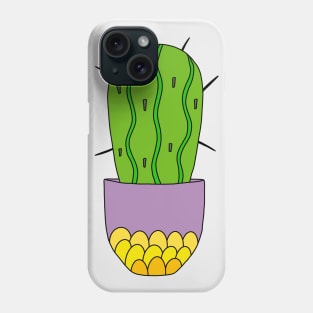 Cute Cactus Design #115: Big Spiky Cactus In A Scalloped Pot Phone Case