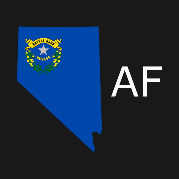 Nevada Flag State Outline AF (white) by Big Term Designs