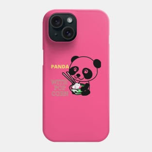 panda with popcorn Phone Case