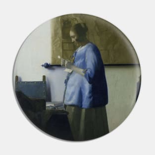 Woman Reading a Letter by Jan Vermeer Pin